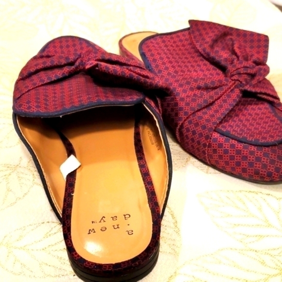 Purple Natalee Bow Loafer Mule Flats Size 8 - Picture 4 of 12